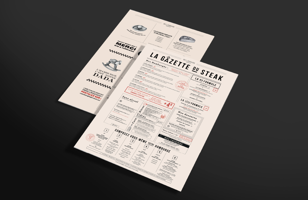 big fernand menu restaurant rennes