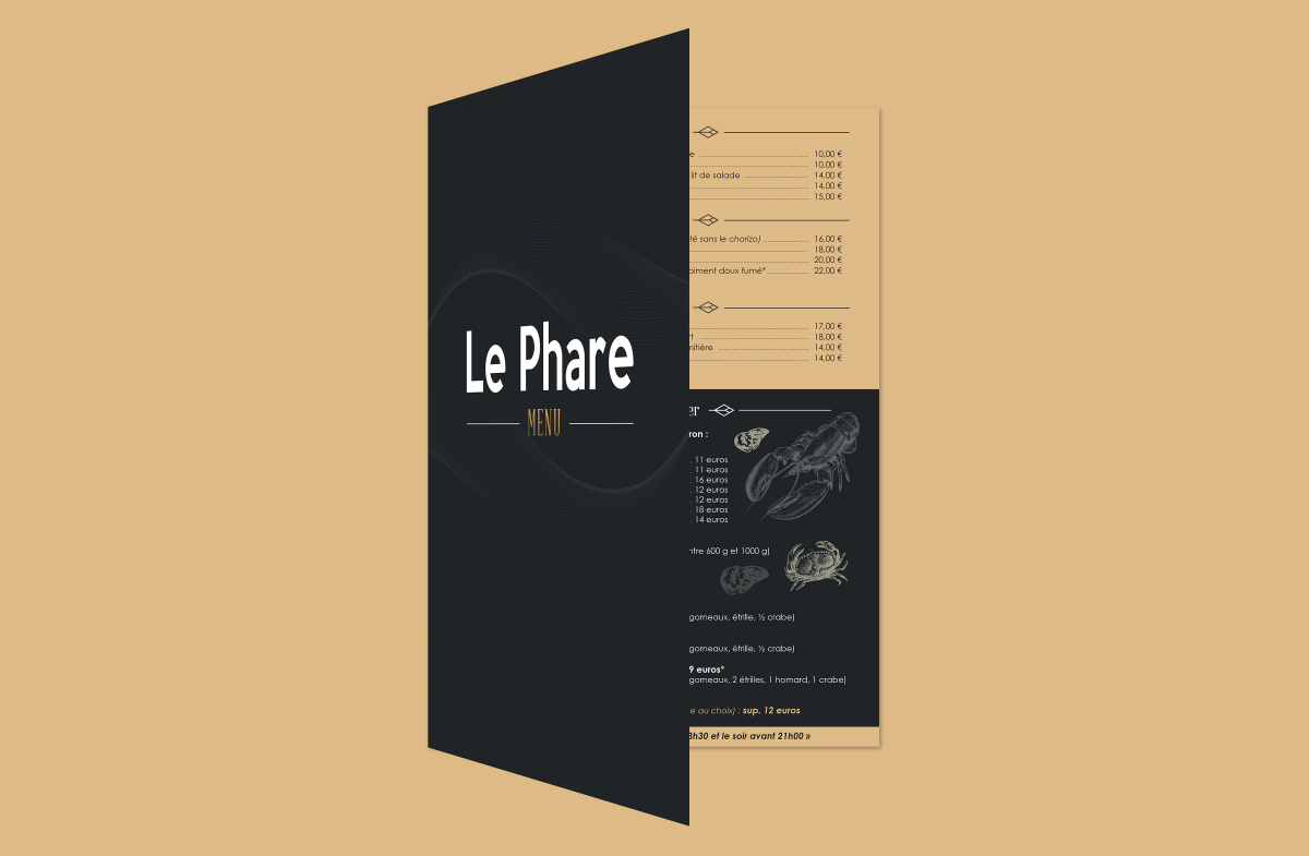 le phare menu restaurant port granville